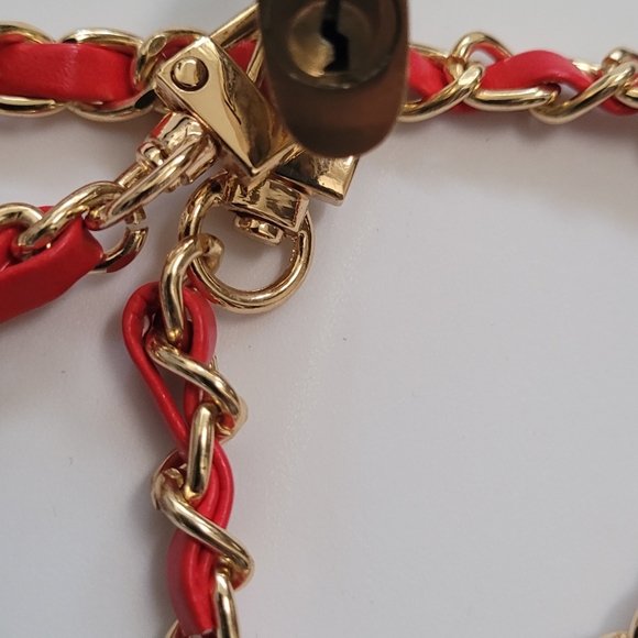 Authentic LV Lock#322 No Key with Unbranded Red and Gold Chain - Picture 6 of 7